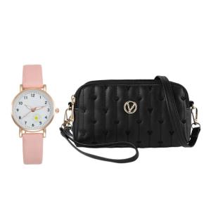 Buy 1 Take 1 Women Heart Quilted Mini Crossbody Bag Free Pink Strap Quartz Wrist Watch Local Shipping Ladies Wallet Handbag