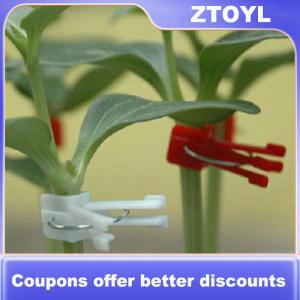 【ZTOYL】 100pcs Plastic grafting clips garden vegetable plants Flat and Round