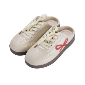 Free Shipping 2026 New Korean-Style German Training Half-Slipper WomenS Flat Silent Non-Slip Commuter Student Lightweight Versatile White Shoes