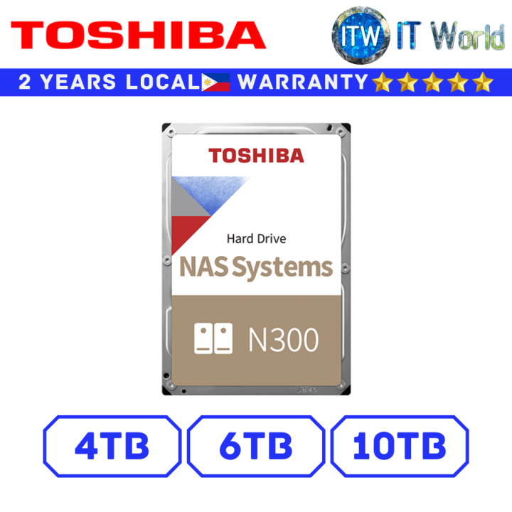Disque Dur Interne Toshiba N300 NAS 6TB - Pour Stockage 24/7, Compatible 1 à 8 Baies, Cache 128Mo