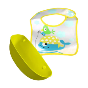 Baby Safe BIB02 Foldable Bib With Crumb Catcher Slabber Celemek Bayi - Apron bayi