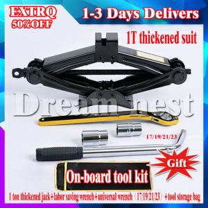 Jack for Car Heavy Duty Scissor Jack With Free Wrench And Tool Kit Off-Road Vehicle Electric Car Small Car Labor Saving Jack 3tons Jack And Tire Wrench Set
