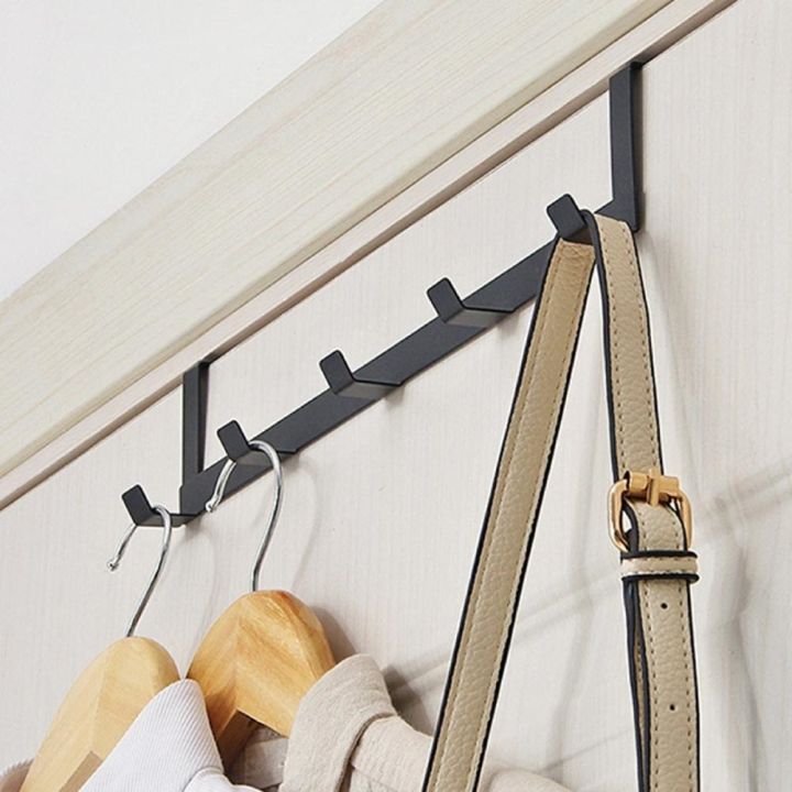 Coat Hanger Versatile 5-hook Design Punch-free Over Door Hook For ...