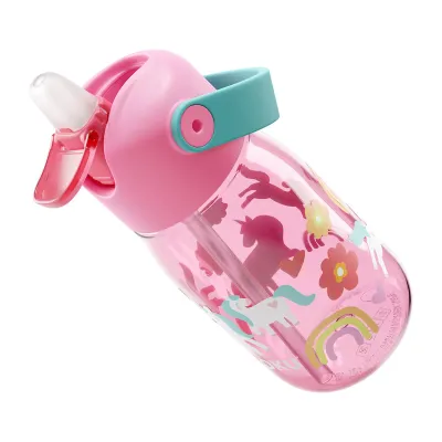 Zoku Kids Flip Straw Bottle Pink