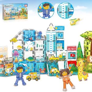 Picasso Tiles Magnetic Tiles 150 pcs imaginative vehicle sea animal building complete set