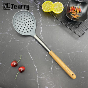 Jearry Inox Silicon Rỗng Dụng Cụ Nhà Bếp Chống Nhiệt Cấp Thực Phẩm Tay Nắm Gỗ