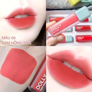 Son kem lì màu <ĐỎ BURGUNDY> Dolly super matte son kem lì không chì bền màu lâu trôi mua 2 cây tặng 1 hộp đựng cao cấp