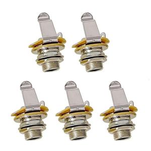 5pack Nickel Plated Brass Guitar Output Jacks Nut Washers Guitar Input Jacks Hardware for 6.35mm Audios Port