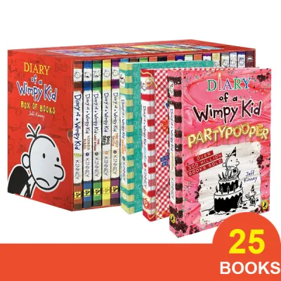 [SG Stock] Diary of a Wimpy Kid Boxed Set by Jeff Kinney (25 Books) Include Partypooper