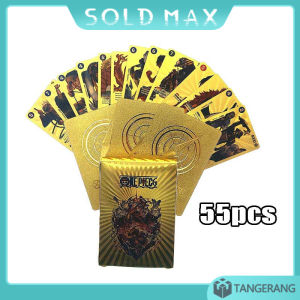 55pcs 1 Box Kartu One Piece Original Koleksi Karakter Luffy Zoro Crew Bahan Premium Untuk Card Game