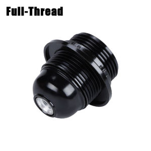 Half Full Tooth E27 Screw Self-Locking Bakelite Lamp Bulb Base Light Pendant Black Cap Holder