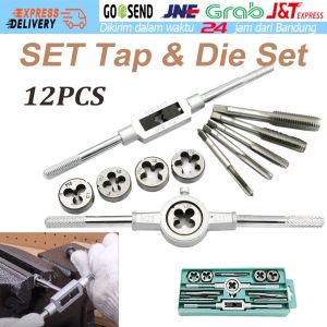 [Ready Stock] 12Pcs/set Alat Snai drat Hand Tap Ulir Snay Baut Kunci Tekiro Senai Senay Die Senei M3-M12 Dies Set Tukang Lengkap