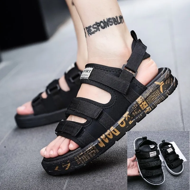 Korean on sale black sandals