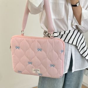 MECOME 13-15.6inch Laptop Shoulder Bag Large Capacity Bowknot Laptop Handbag Universal Multifunctional Tablet Sleeve Case
