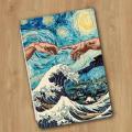 {RUBBIE shell} Van Gogh Waves Case for iPad 12.9 inch 10.9 Air 4 5 Cover 10.2 7/8/9th Generation Mini 5 6 2021 iPad Pro Case Tri-Fold Design. 