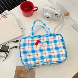 RERAT ความจุขนาดใหญ่ กระเป๋าเครื่องสำอางโบว์ ชมพู ผ้า กระเป๋าเครื่องใช้ในห้องน้ำ ถุงซักผ้า กระเป๋าถือ กระเป๋าเดินทาง การเดินทาง