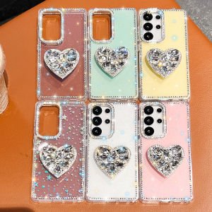 0930[Local Stock] Christmas Halloween Luxury Bling Love Heart 3D Diamond Case For Samsung S25 Ultra S24 S23 Plus A55 A54 A36 Sparkling Rhinestone Shockproof Cover h261009