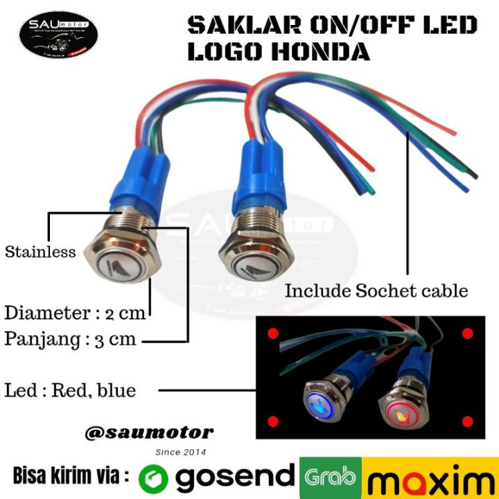 Saumotor Saklar On Off Led Logo Honda Saklar Push On Led Honda Saklar ...