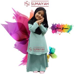 SUMAIYAH New Jubah Budak Muslimah Ironless Cey Crepe kanak-kanak perempuan | Muslimah kids long dress murah baju raya kaftan abaya gaun