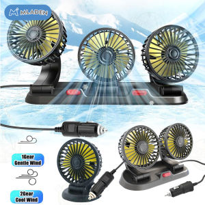 MLADEN 360° Rotating USB Mini Fan 5/12V/24V Car Auto Air Cooling Low Noise Car Fan for Car & Desktop Use