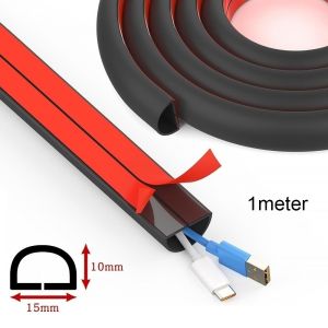JAYNEBIO 1/2/3/5meter Flexible Cable Sleeve Self-Adhesive Soft PVC Wire Cover Useful Anti-Step Cable Management Protector Floor Installation