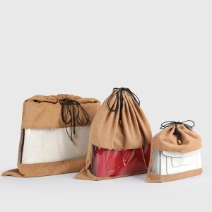 JON09 Storage Bag Cloth Drawstring Bag Bundle Bag Cosmetics Bag Bundle Pocket Fashion Bag Dustproof Storage Bag Transparent Makeup Bag Girls