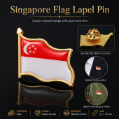 2026 Singapore Flag Badge Country Flag Badge Enamel Pin Brooch National Flag Lapel Pin Collections Accessories