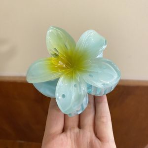 Zy Fashion Korean Style New Gradient Flower Hair Clip for Women Elegant Temperament Shark Clip Fashion Girl Hair Clamp