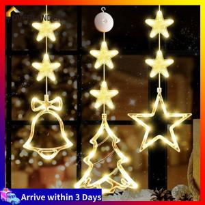 Christmas Curtain Light Battery Operated 3 Pack LED Sucker Lamp with Suction Cup (K)