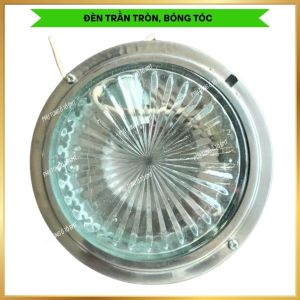 Đèn trần tròn thủy tinh bóng sợi đốt vỏ inox đường kính 12cm và 9.2cm