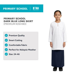 B’AH Primary School Dark Blue Long Skirt / Premium Koshibo Fabric