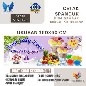 Cetak Spanduk FRUIT JELLY BALL 5K NYAMPING Costom Desain