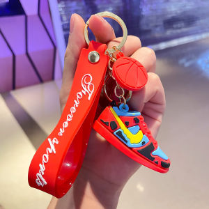 HBESTY Trend personalized silicone three-dimensional AJ shoes key chain cartoon car keychain pendant bag pendant keychain