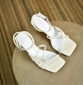 [ส่งเร็วพิเศษ!] One for all พร้อมส่งจากไทย TX443 รองเท้าแตะผู้หญิง ใหม่ รองเท้าส้นสูงเปิดนิ้วเท้า สูง7cm สายรัดข้าม รองเท้าแตะส้นเข็มกริชกลับหัวเข็มขัด