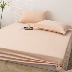 Dansunreve Washed Cotton Fitted Bedsheet Plain Single/Queen/King/Super King Bed Sheet Grey/Black/Green/Yellow/Coffee/Purple