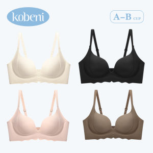 Kobeni Push up Bra Seamless Bra Sleek Back Anti-Bulge Side-Smoothing Breathable Design 3/4 Cup Bra