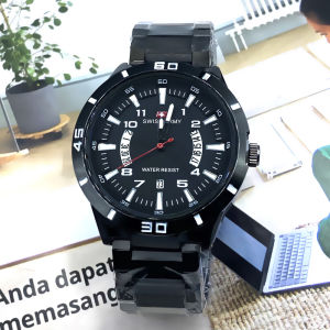 Jam Tangan Fashion Pria - Tali Rantai Stainless Steel 2021 Tanggal Terbaru