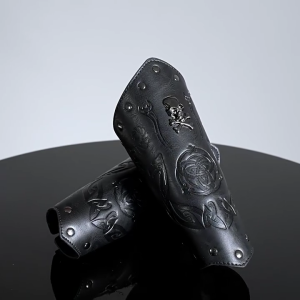 Dập nổi cổ tay còng bracer dây đeo cổ tay Gauntlet cho các bên và lễ hội Thời Trung Cổ người đàn ông nâu dây đeo cổ tay