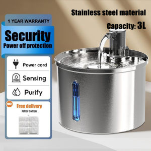【COD】3.2L Cat Drinking Fountain Automatic Stainless Steel Pet Fountains Water Dispenser Ultra Quiet Pump Water Foutain for Multiple Pets