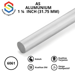 As alumunium 32 mm (1 1/4") 6061 round bar