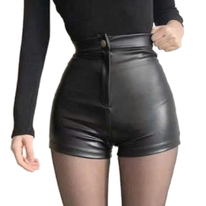 quần đùi da phối màu đen nâu y hình(video gốc)  quần dancer ôm tôn dáng