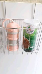 Giỏ inox treo cửa tủ bếp bỏ vật dụng nhà tắm cửa sổ treo cây cảnh