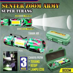 Senter Swat Mini Zoom Super Terang Senter Swat Police Led COB Light Recharge 3 Mode Pencahayaan Senter Zoom Multifungsi Mitsuyama Ms-1233 Amry