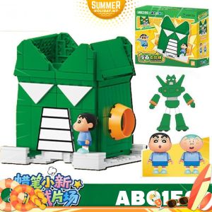 AREA-X Block AB0155-8 Funny Playing Game Scene Crayon Shin Chan Series Gift Decoration Building Brick Toy