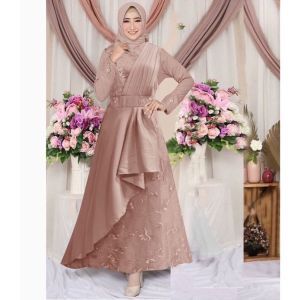 GAMIS MAXI LALA /  BRUKAT MEWAH / BAJU LEBARAN / GAUN PESTA / PAKAIAN WANITA / BUSANA MUSLIM
