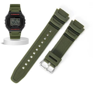 Aotelayer 18mm Soft Silicone Watch Strap for Casio W218H/AE-1200/1100/SGW-300/400/MRW-200 Band Resin Rubber Bracelet Sport Diving Wristband Watch Accessories