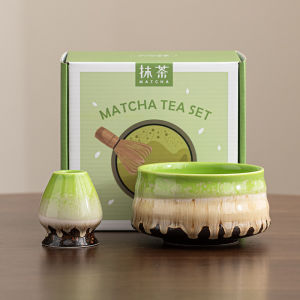 Japanese Tool Tea Set Matcha Whisk Set Ceramic Matcha Bowl Bamboo High-end Gift Box Tea Powder Mixer