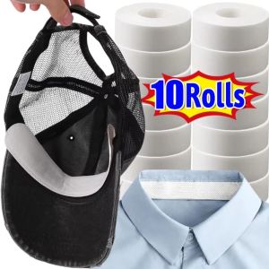 NALANILI Disposable Collar Anti-dirty Grime Self-adhesive 8/80M Sweat-absorbent Tape Portable Breathable Collar Sweat Pad for Shirt Collar Hat Lining
