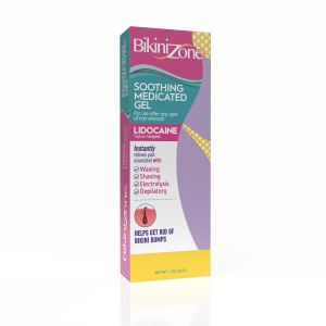 Bikini Zone Medicated After Shave Gel with Lidocaine 1 Oz 1 Pack 2% lidocaine HCl to help soothe skin post-shave. Cooling sensation to refresh skin. Helps prevent razor bumps & redness.