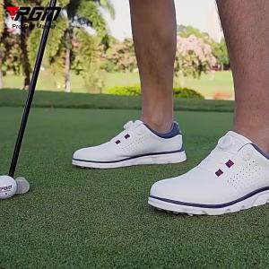 AUPGM Mens golf shoes Anti-slip shoe studs Knob Shoelace Waterproof Microfiber Sneakers golf Mens Shoes
